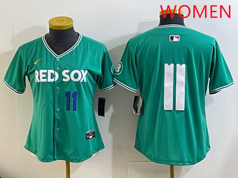 Women Boston Red Sox #11 No Name Green Joint Name Nike 2025 MLB Jersey style 2->women mlb jersey->Women Jersey